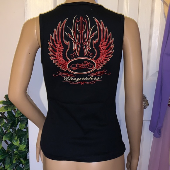 Easyriders Easy Riders black sleeveless biker muscle tank top shirt S M L - Picture 5 of 9
